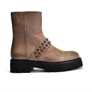 NEW CORDANI women's paige moto-inspired boot in taupe nubuck